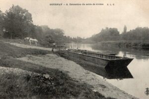 CP accostage de barges de sable dans la courbe en aval 1910