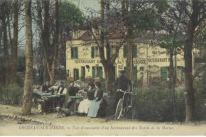CP colorisée Rest Pension Meublés Emile anct Maison Roux 1905