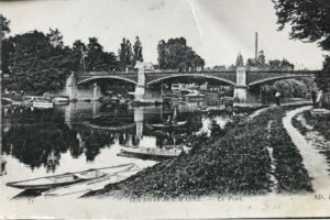pont métallique de gournay entre-deux-guerres vu de l'aval rive gauche