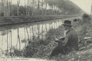 Un vieux pêcheur Au bord du canal 1908