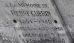 plaque à Regnéville tombe Guérin Ch