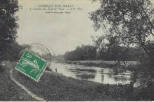 le sentier rive droite en aval du Chétivet vers 1910