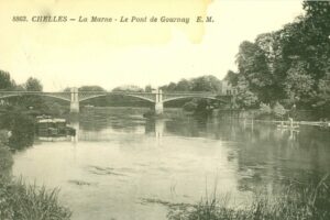 autocar sur le pont à péage vers été 1910 autocar sur le pont à péage vers été 1910