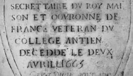 dalle funéraire etpitaphe Etienne Levassor 1665