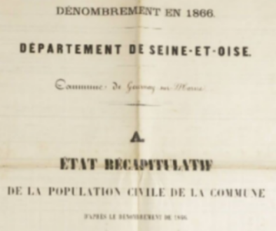 Recensement de Gournay en 1866