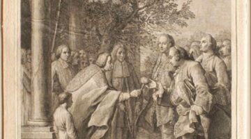 estampe passage du duc de Chartres à Gournay